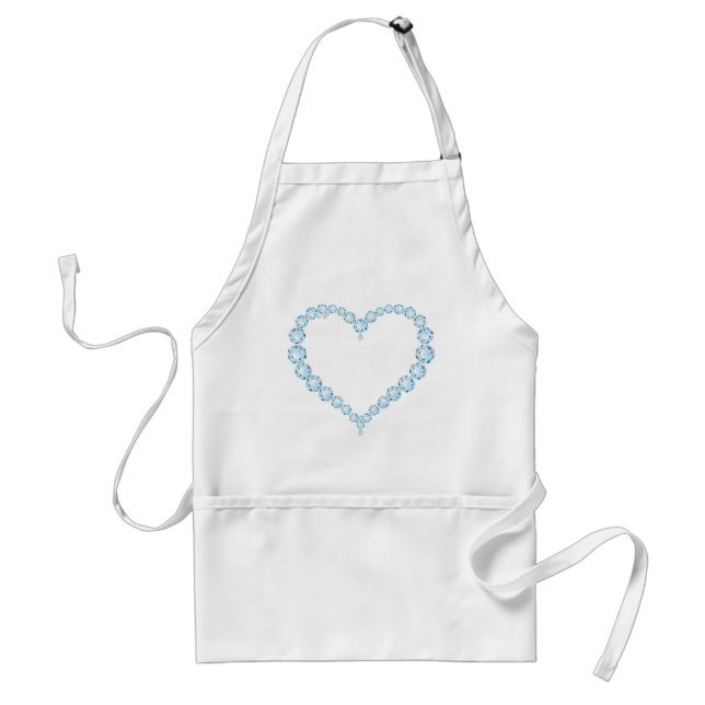 Blue Topaz Gem Heart Förkläde (Framsidan)