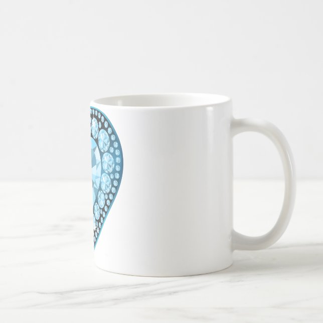 Blue Topaz Gem Heart Kaffemugg (Höger)