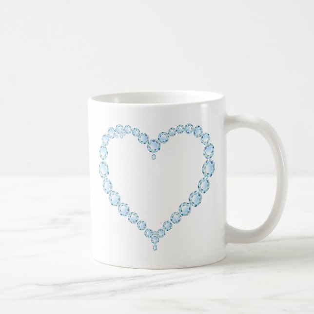 Blue Topaz Gem Heart Kaffemugg (Höger)