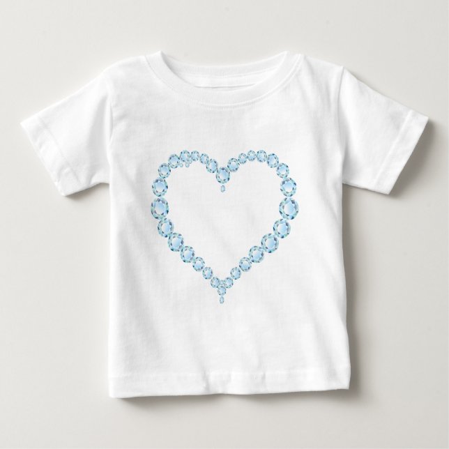 Blue Topaz Gem Heart Tee Shirt (Framsida)