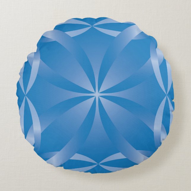 Blue topaz mönster rund kudde (Framsidan)