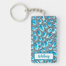 Blue Topaz och Silver Inspired Keychain (06)