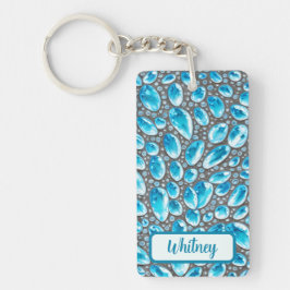 Blue Topaz och Silver Inspired Keychain (06)