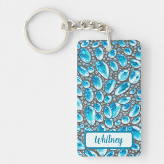 Blue Topaz och Silver Inspired Keychain (06)