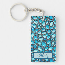 Blue Topaz och Silver Inspired Keychain (08)