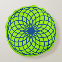 Blue Torus on Lime Green Meditation Cushion