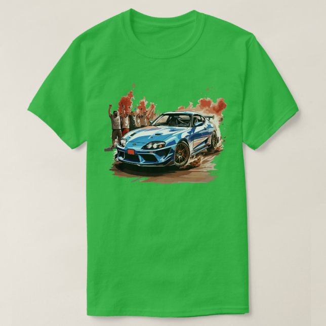 Blue Toyota Supra Mk4 T Shirt (Design framsida)