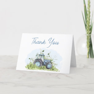 Blue Tractor Baby Shower Tack Kort