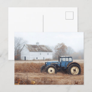 Blue Tractor Barn and Fält Vykort