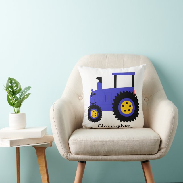 Blue Tractor Design Personalised Kudde (Stol)
