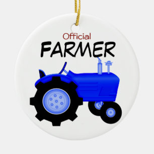 Blue Tractor-julprydnad Julgransprydnad Keramik