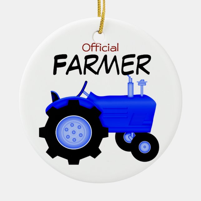 Blue Tractor-julprydnad Julgransprydnad Keramik (Framsidan)