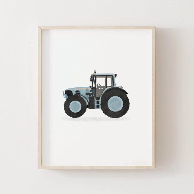 Blue Tractor Kids Room Decor Poster (Skapare uppladdad)