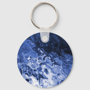 Blue Träd Abstrakt Nyckelring