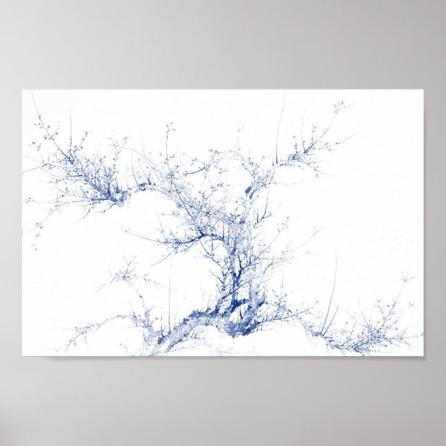 Blue träd gren poster (Framsidan)