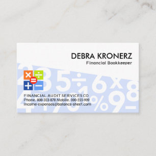 Blue Trapezium Math Numbers Bookkeeper Visitkort