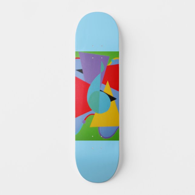 Blue Treble Clef Abstract Skateboard (Framsida)
