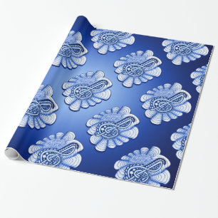 Blue Treble Clef Music Art Presentpapper