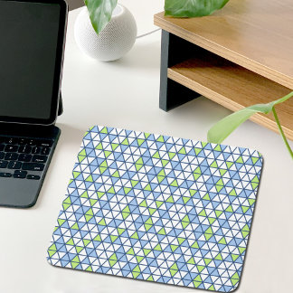 Blue Triangles Pattern Mouse Pad Musmatta