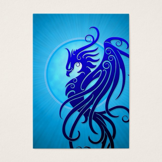 Blue Tribal Phoenix Visitkort (Framsidan)