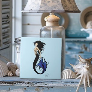 Blue Tribal Sjöjungfru Kakelplatta