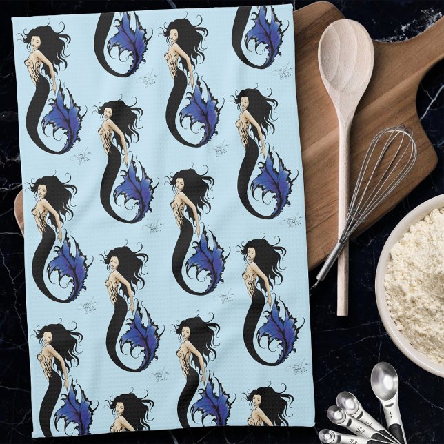 Blue Tribal Sjöjungfru Kökshandduk (Skapare uppladdad)