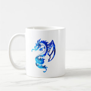 Blue Tribal Tattoo Dragon Kaffemugg