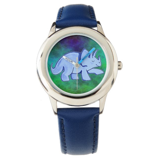 Blue Triceratops Watch Armbandsur (Framsida)