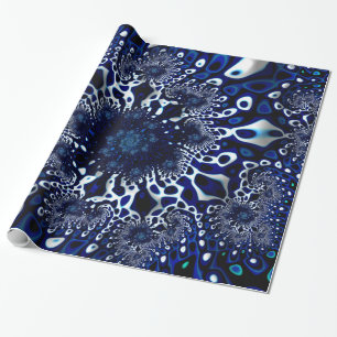 Blue Trippy Psychedelic Bra Fractal Abstrakt Presentpapper