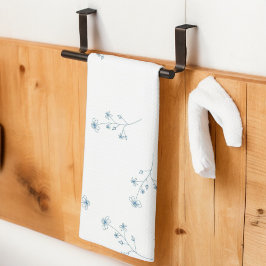 Blue Tropical Blommigt Botanical Grandmillenial Kökshandduk