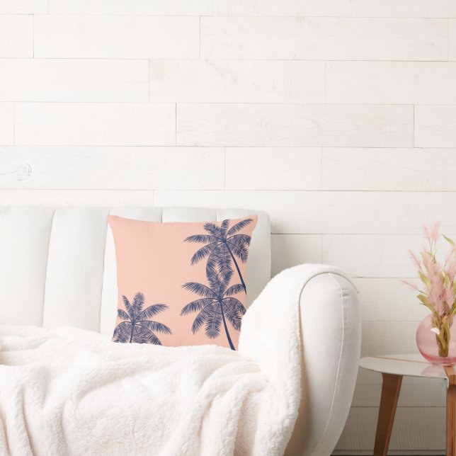 Blue Tropical Handflatan Träd Kudde (Soffa)