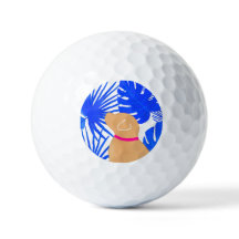 Blue Tropical Island Gult Hund Golf Bollar