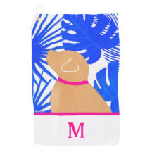 Blue Tropical Island Gult Hund Golf Towel