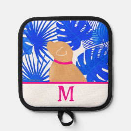 Blue Tropical Island Gult Hund Pot Holder Anpassni