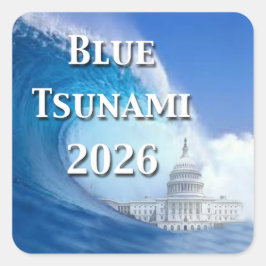 Blue Tsunami Election 2026 Fyrkantigt Klistermärke
