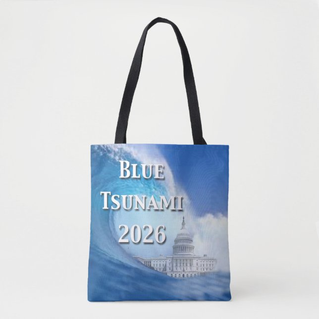 Blue Tsunami Election 2026 Tygkasse (Framsida)