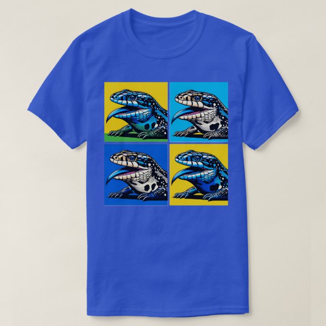 Blue Tunga Skink Art Coola Lizard T Shirt (Design framsida)