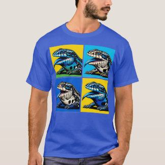 Blue Tunga Skink Art Coola Lizard T Shirt