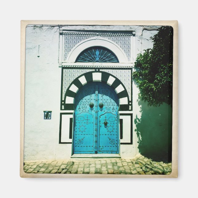 Blue Tunisisian Door Magnet (Framsidan)