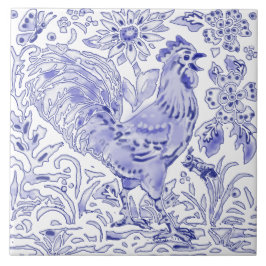 Blue Tupp Chicken Insekt Farmhouse Rustic Art Kakelplatta