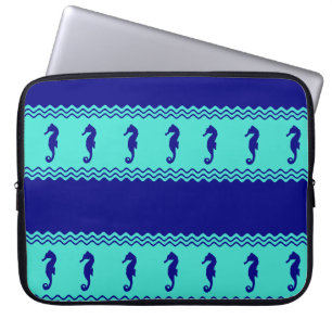 Blue Turcos Coastal Seahorse Rand Laptop Fodral
