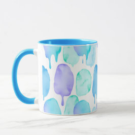 Blue Turquoise Watercolor Droplet Pattern Mugg