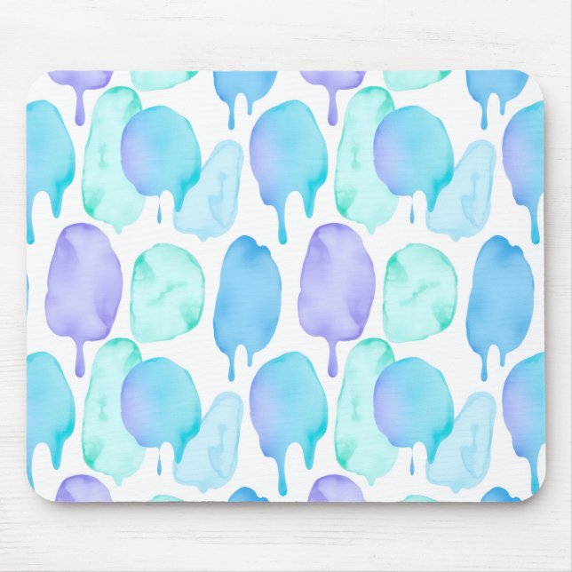 Blue Turquoise Watercolor Droplet Pattern Musmatta (Framsidan)