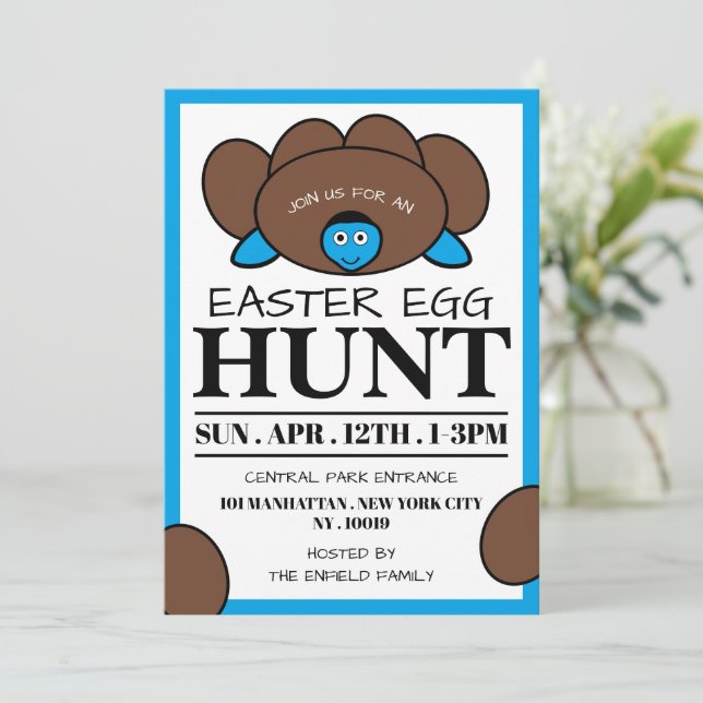 Blue Turtle Egg, Påskägg Hunt Meddelande (Stående Fram)