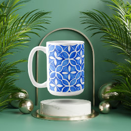 Blue Tuscan Tile Stil-kaffe Mugg