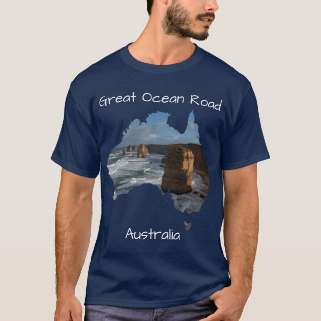 Blue Twelve Apostles Underbara Ocean Road Australi T Shirt (Framsida)