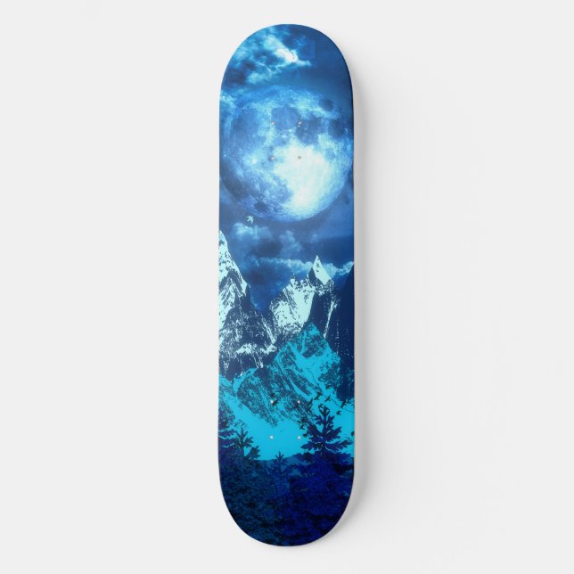Blue Twilight Mini Skateboard Bräda 18,5 Cm (Framsida)