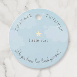 Blue Twinkle Little Star Baby Shower Birthday Gåvor Etiketter