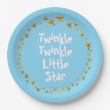 Blue Twinkle Little Star Pojke Party Tallrikar