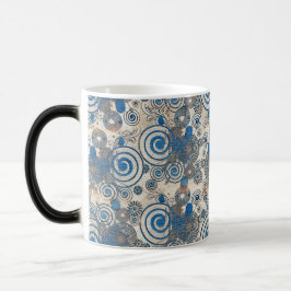 Blue Twirl Mönster Magisk Mugg